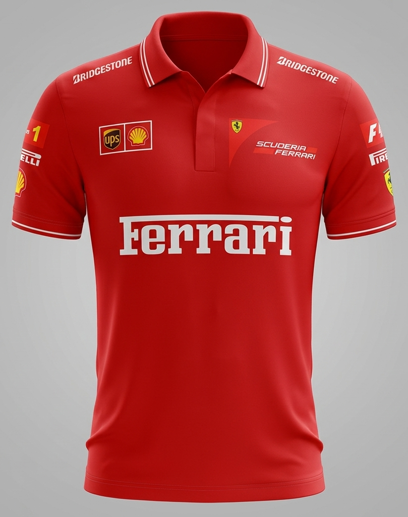 Playera Tipo Polo Scuderia Ferrari "Rosso Corsa" – Team Paddock Edition
