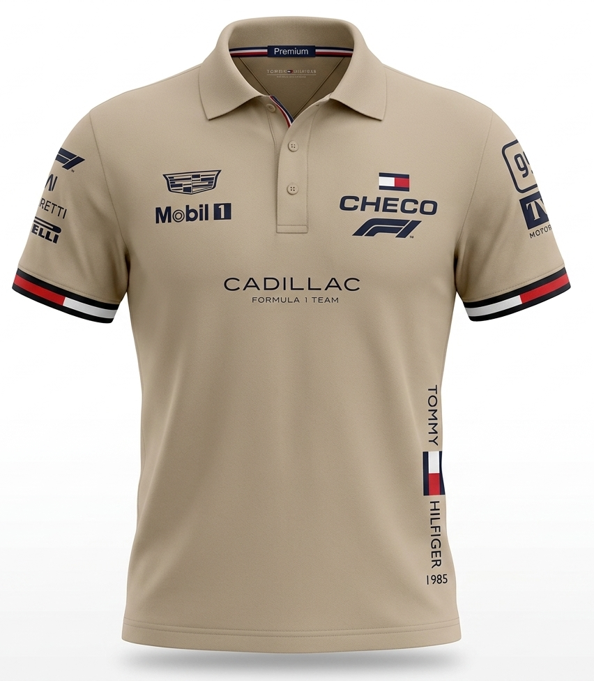 Playera Tipo Polo Cadillac F1 Team "Checo Edition" – Desert Gold